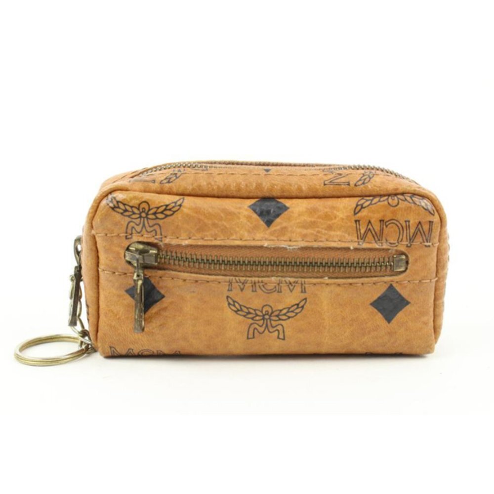 MCM Cognac Monogram Visetos Key Pouch 118m38